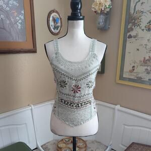 Y2K/2000s Floral Embroidered Top